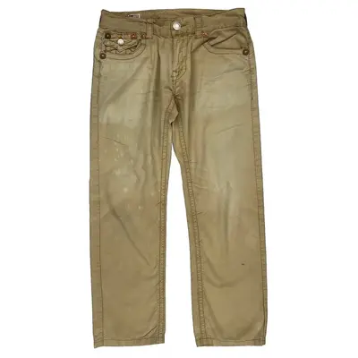 True Religion Baggy Trousers - 32W 29L Beige Cotton
