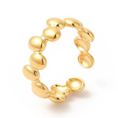 Ion Plating(IP) 304 Stainless Steel Oval Wrap Open Cuff Ring for Women