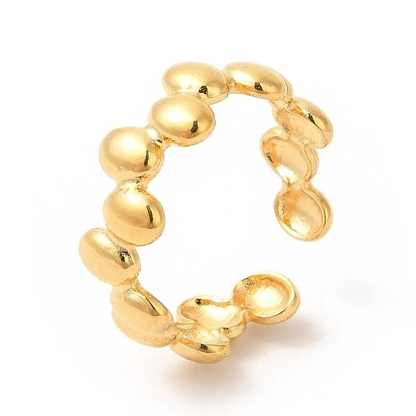 Ion Plating(IP) 304 Stainless Steel Oval Wrap Open Cuff Ring for Women