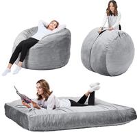 EROMMY 5’FT Relax Beanbag Lazy sofa Chair Bed , Durable Memory Foam Furniture Cushion Flannel Fabric Removable Machine Wash...