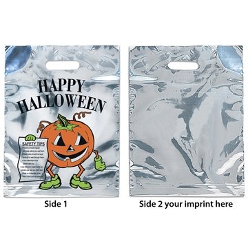 150 Promotional Silver Reflective Pumpkin Bag - 2.5mil