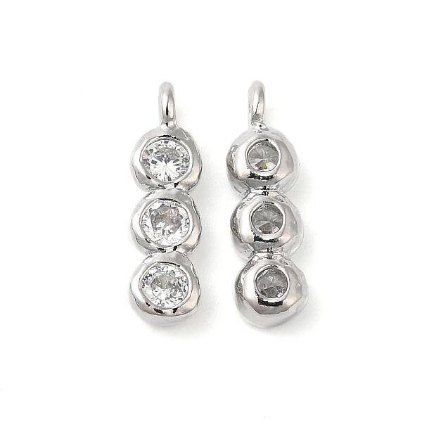 Brass Pave Clear Cubic Zirconia Charms