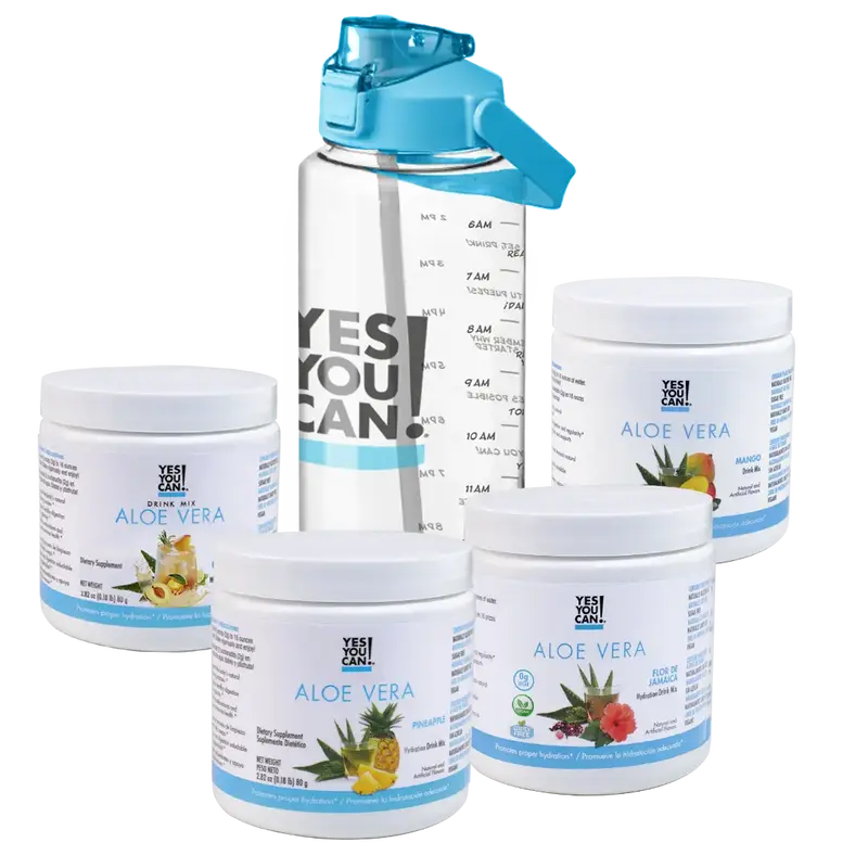 Yes You Can! Aloe Vera Hydration Kit - Variety Pack - Sugar Free, Caffeine Free