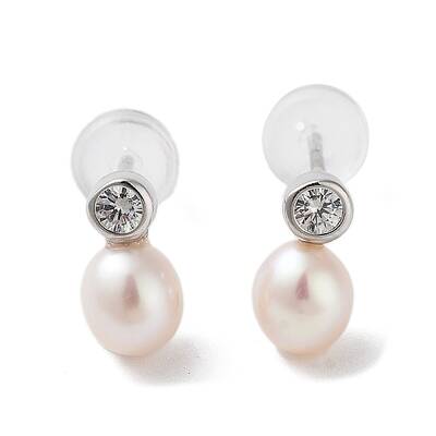 Natural Pearl Stud Earrings for Women