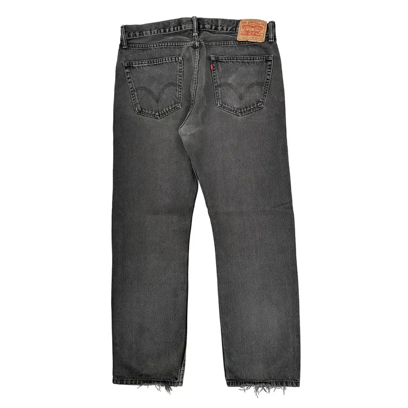 Straight Fit 505 Levis Jeans - 36W 32L Grey Cotton