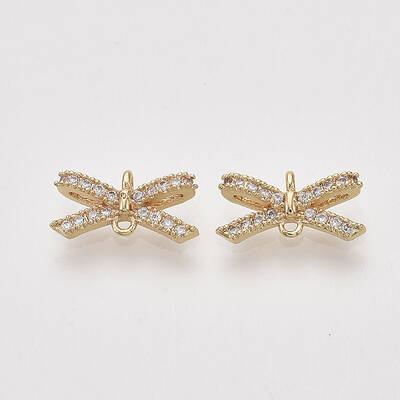 Brass Micro Pave Cubic Zirconia Links connectors