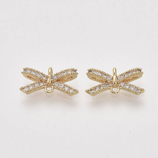 Brass Micro Pave Cubic Zirconia Links connectors