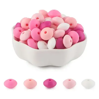 12mm Mixed Color Silicone Bean, 50pcs/set DIY Handmade Necklace Plastic Pen Bead, Keychain Bag Chain Phone Chain Bracelet Jew...