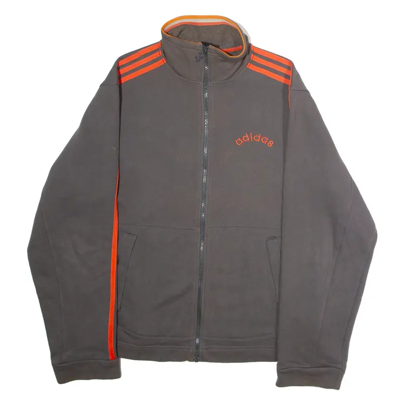 ADIDAS Mens Track Jacket Grey Jersey M