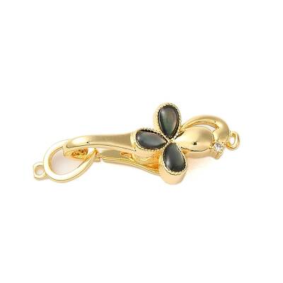 Brass Micro Pave Clear Cubic Zirconia Fold Over Clasps