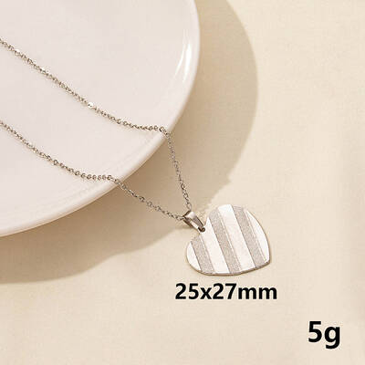 304 Stainless Steel Heart Pendant Necklace for Women