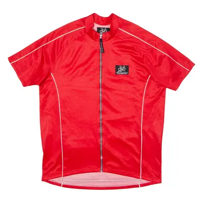 MAX HUERZELER Full Zip Cycling Mens Jersey Red High Neck XL