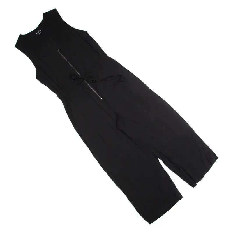 WHISTLES Womens Jumpsuit Black Wide-Leg Viscose UK 12