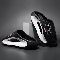Men's Slippers – Easy On-Off Design for Lazy Indoor Comfort in Kitchen & Bathroom Walking Shoes Boy Footwear Slide Flipflop...