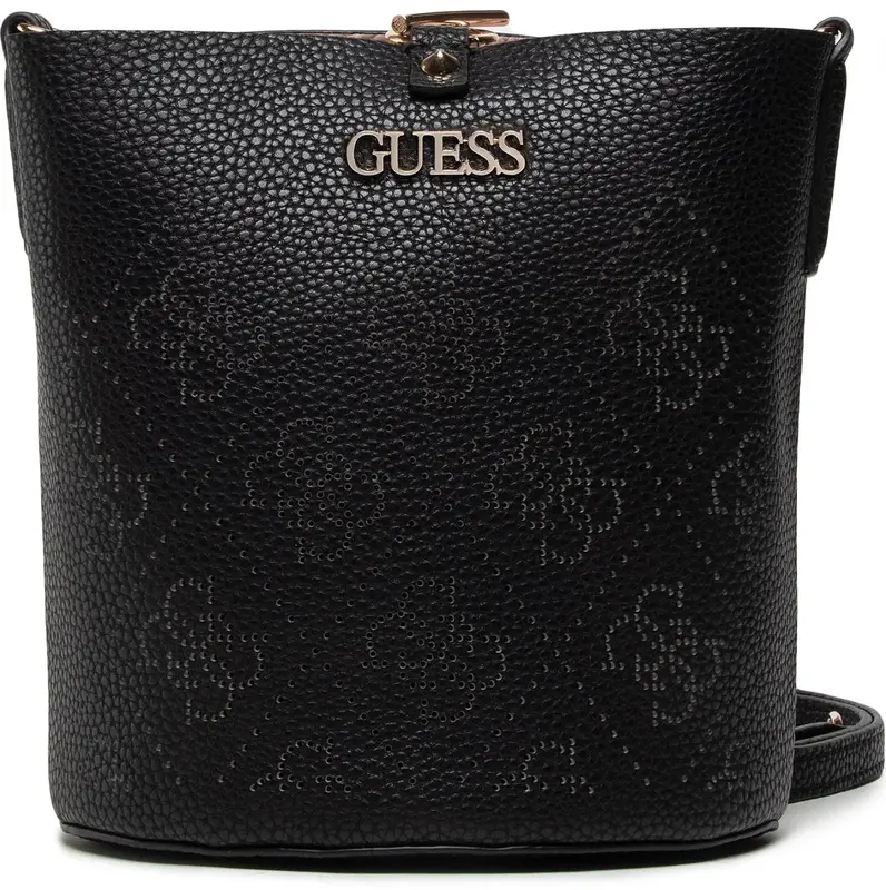 Guess, Amara, Polyester, Fabric Bag, 4G Logo, Black, HWSG8493010, 22 x 20.5 x 14 cm