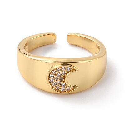 Moon Cubic Zirconia Dome Ring for Her