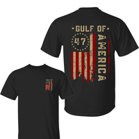 Gulf of America Unisex T-Shirt, Vintage Distressed American Flag Patriotic Tee, Relaxed Fit Short Sleeve, Streetwear For Men,...