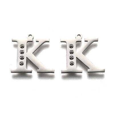 Non-Tarnish 304 Stainless Steel Letter Pendant Rhinestone Settings