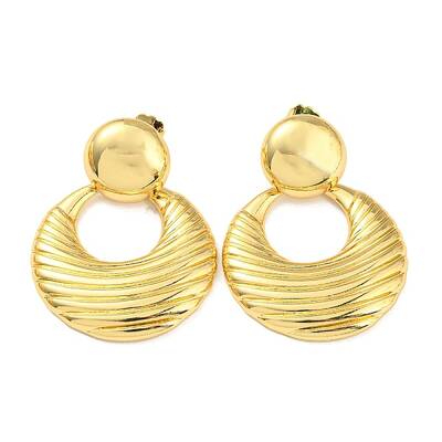Croissant Shape Rack Plating Brass Dangle Stud Earrings