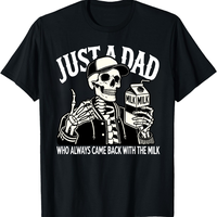 Just A Dad Who Always Came Back With The Milk, Funny Father’s Day, Retro Dad Skeleton Shirt, Gift For Him, Gifts for Dad Ca...