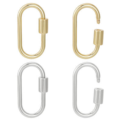 4Pcs 2 Colors Brass Screw Carabiner Lock Charms