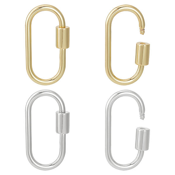 4Pcs 2 Colors Brass Screw Carabiner Lock Charms