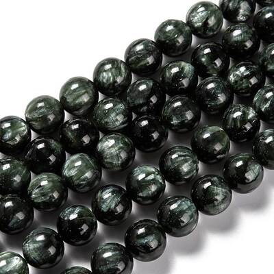 Natural Seraphinite Beads Strands