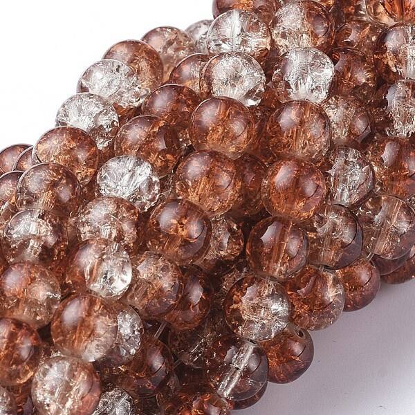 Baking Painted Crackle Glass Bead Strands