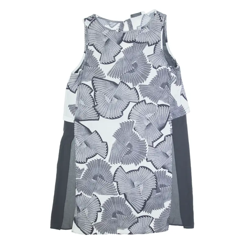 MINT VELVET Womens Day Dress Grey Crazy Pattern Sleeveless Knee Length UK 16