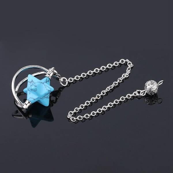 Synthetic Turquoise Pointed Dowsing Pendulums