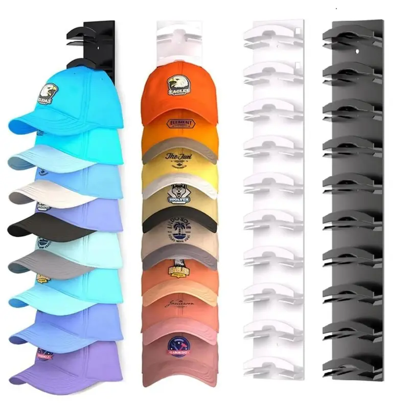 Hat Organizer for baseball Caps 2 Pack，Organizer Wall Mounted Hat Hooks Hold 18 Hats，Hat Hanger Holder Display for Door C...