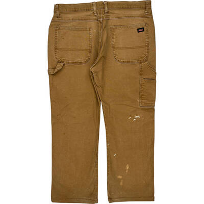 Dickies Work Pants - 34W 27L - Brown Cotton