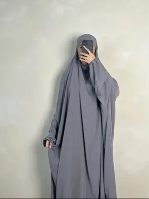 Traditional Middle Eastern Long Robe, Oversized Plain Hooded Caftan, Modest Woven Fabric, All Seasons Wear,Women clothing