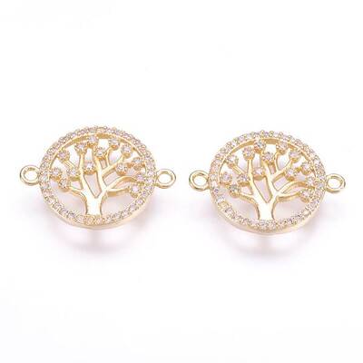 Brass Micro Pave Cubic Zirconia Links