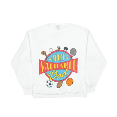 DELTA Most Valuable Dad Sweatshirt Cream 90s Mens L