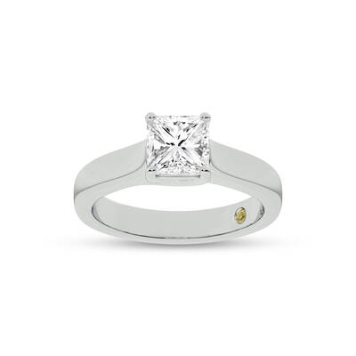 Bold Cross Prong Princess Cut Lab Grown Diamond Solitaire Ring | 18K White Gold 1 1/2 CT. TW.