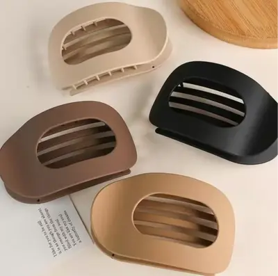 4-Piece Solid Color Flat Hair french Clips Set - Minimalist Acrylic Barrettes for Women, Strong Hold Claw Clips for Thick or ...