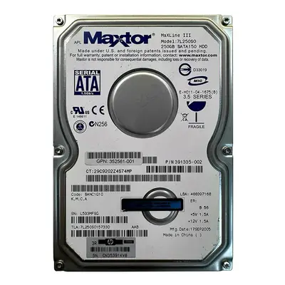 391335-002 HP 250GB 1.5Gb/s SATA 7200 3.5-inch Hard Drive