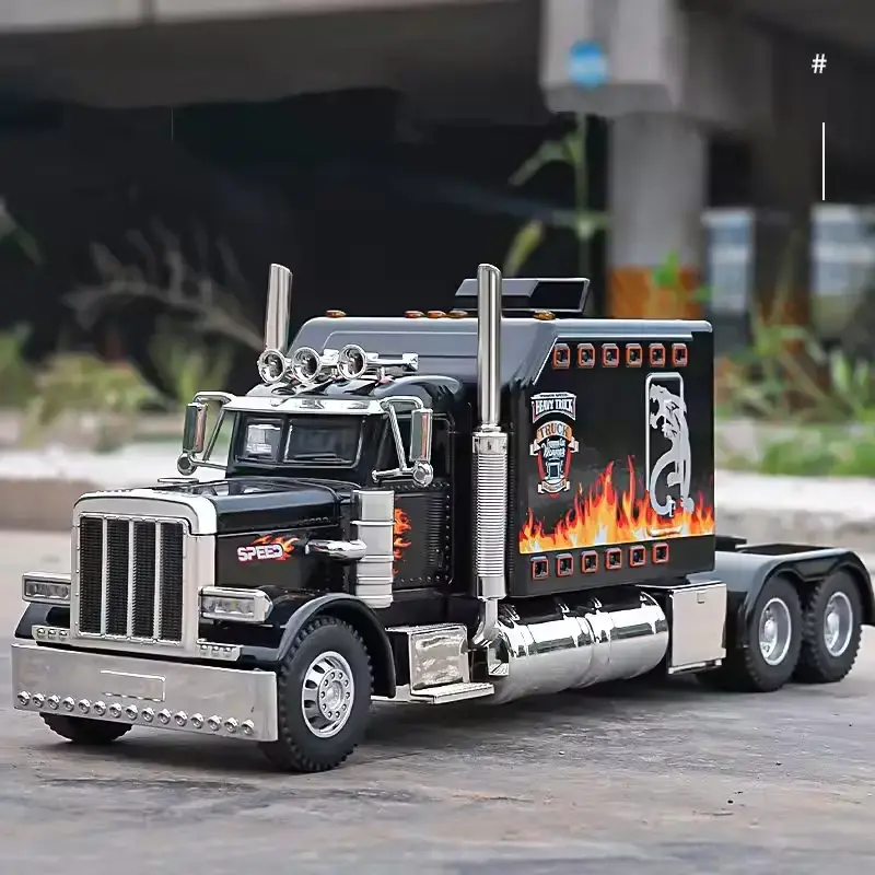 [FallDealsForYou]Tibibee 1:24 Scale Diecast Semi Truck Toy with Sound & Light Effects - Durable Metal Model trucks for Kids A...