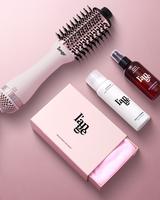 NEW! L’ange Blow All Out Value Set - Le Volume 2-in-1 Titanium Brush Dryer, Hair Wrap Towel Gentle Microfiber, Glass Hair T...