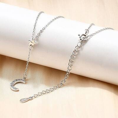 925 Sterling Silver Star Moon Y Necklaces