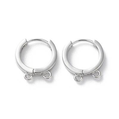 Rack Plating Brass Huggie Hoop Earring Findings