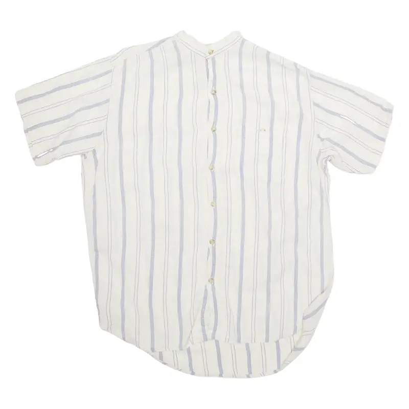 COUNTRY SPORT PRODUCTS Womens Printed Shirt Cream Button Neck Pinstripe M