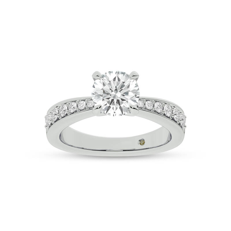 Rome Classic Pavé Set Round Lab Grown Diamond Engagement Ring | 18K White Gold 2 1/3 CT. TW.