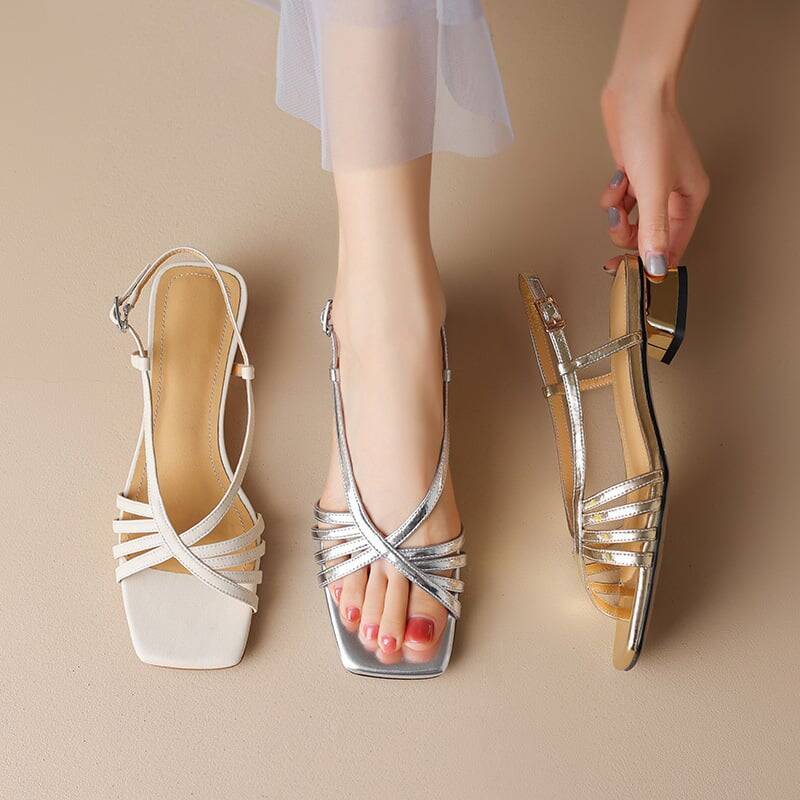 CHIKO Kourtni Open Toe Block Heels Flats Sandals