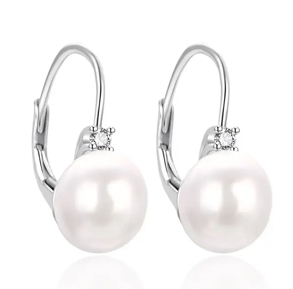 Agato Silver earrings with river pearl AGT-E116LW-P