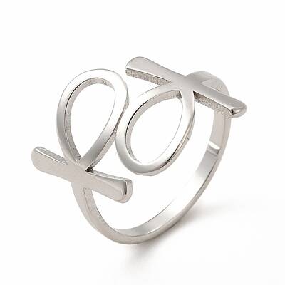 Non-Tarnish 304 Stainless Steel Feminie Sign Open Cuff Ring for Women