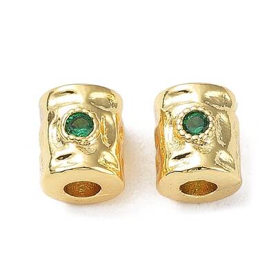Brass Micro Pave Cubic Zirconia Beads