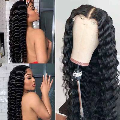Glueless Loose Deep Wave 4x4 Closure Wig Human Hair 180% 250% Density