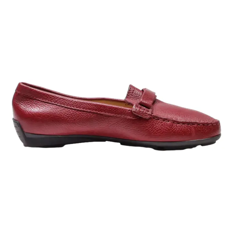 HUSH PUPPIES Loafer Shoes Maroon Leather Womens UK 8